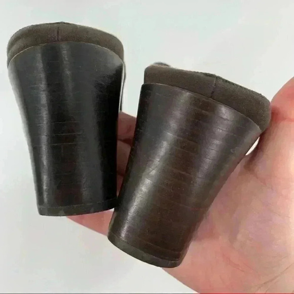 Donald J pliner heels size 8.5 chocolate brown square toe vintage 90s academia - Picture 9 of 12